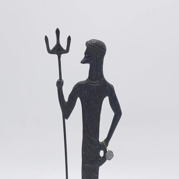 Cast Bronze Ancient Greek Mythology Sculpture- Poseidon-16 Inches Tall - Picture 3 of 9